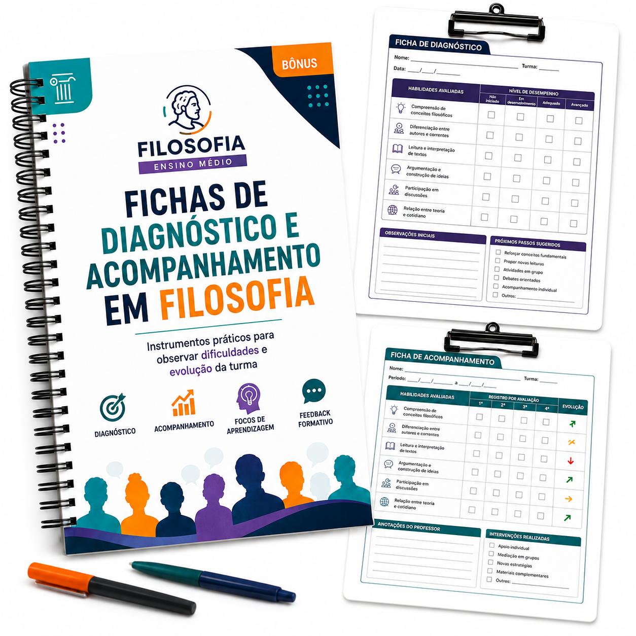 Bônus #5: Fichas de Diagnóstico e Acompanhamento em Filosofia
