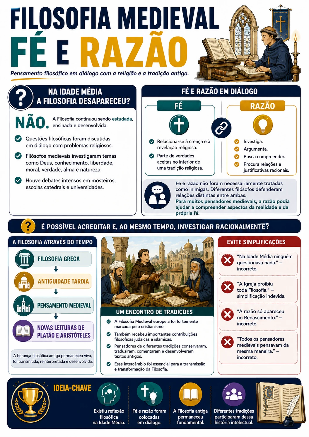 Página visual de Filosofia: Filosofia Medieval, Fé e Razão